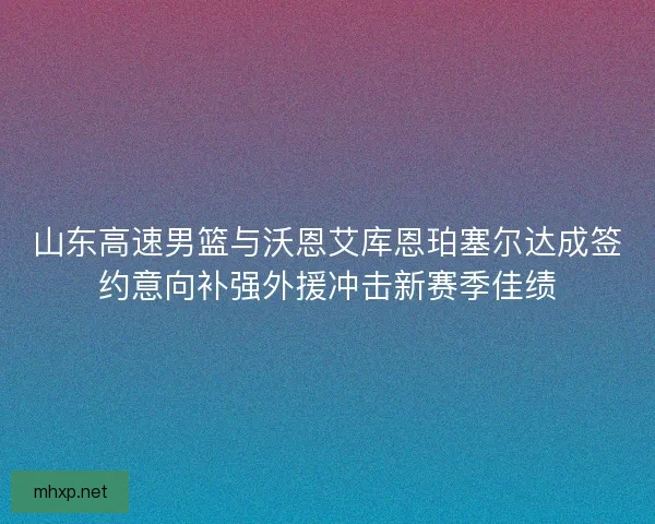 山东高速男篮与沃恩艾库恩珀塞尔达成签约意向补强外援冲击新赛季佳绩